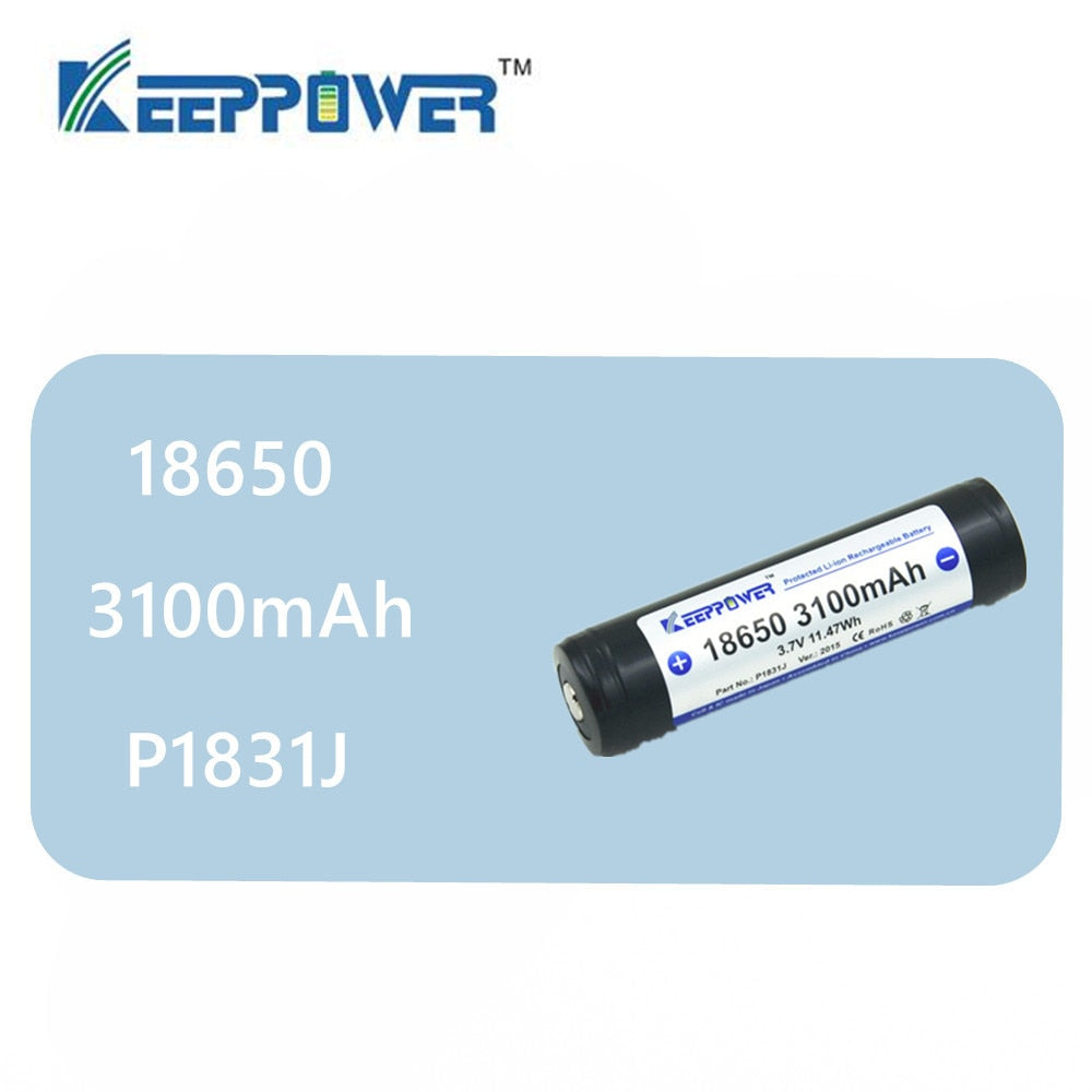 Keeppower 18650 - 3400mAh, 3.6V - 3.7V Li-Ion battery protected 