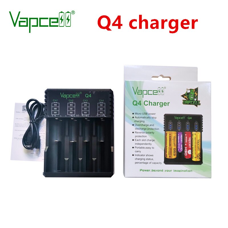 Vapcell Q2S Q4 U2 Q2 Q1 charger AA/AAA 26650 21700 18650 NiMH li-ion battery Smart Charger